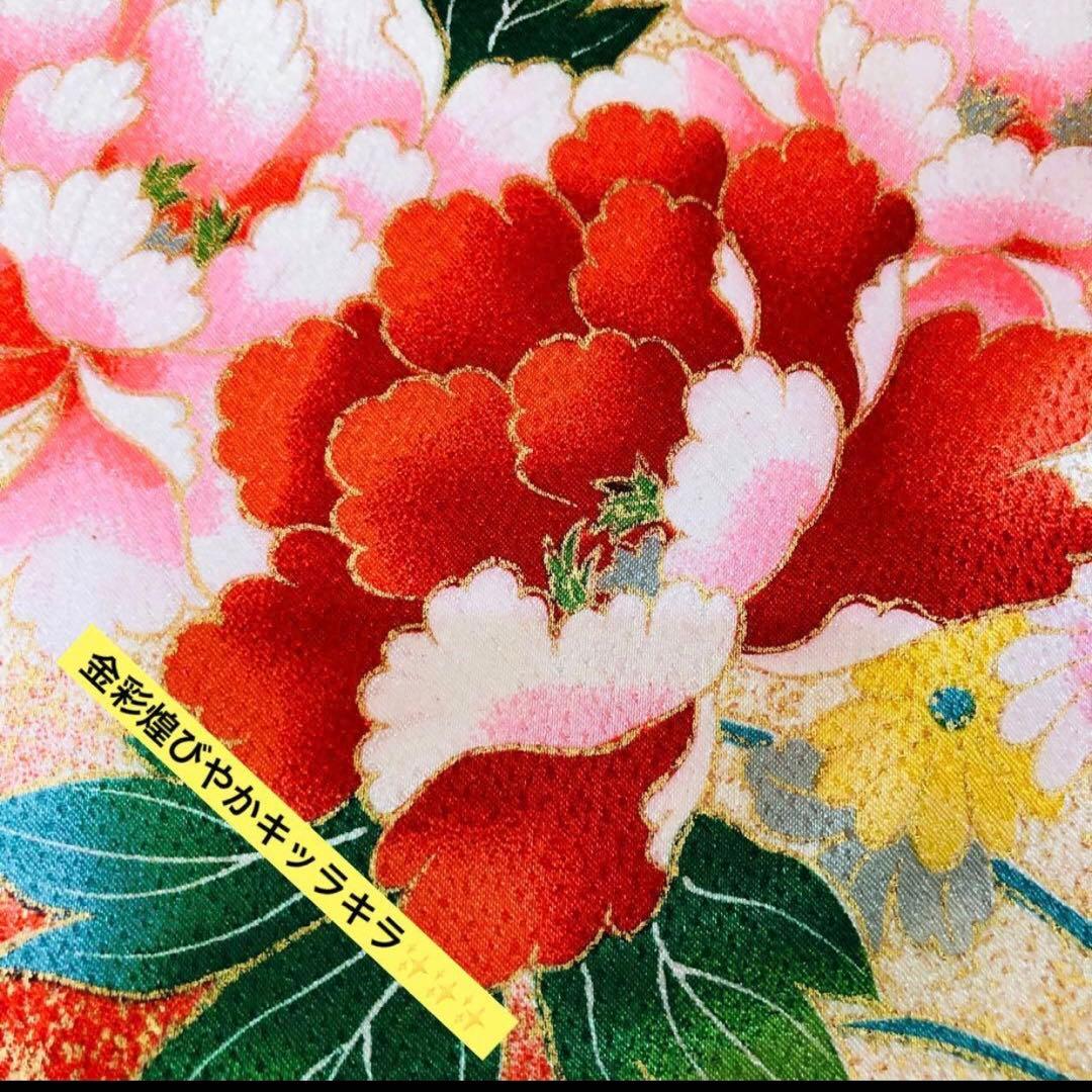 豪華7歳完全フルセット⭐︎未使用しつけ糸付き人気赤地蝶々花々金彩煌びやか際立つ逸品