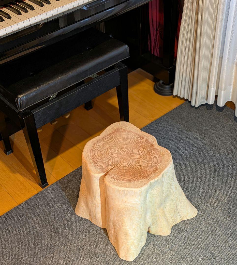 T　檜　切り株　椅子　スツール　テーブル　高さ約30.5㎝