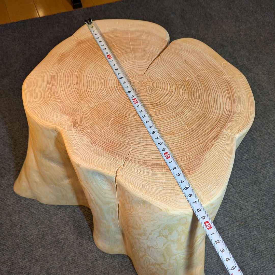 T　檜　切り株　椅子　スツール　テーブル　高さ約30.5㎝