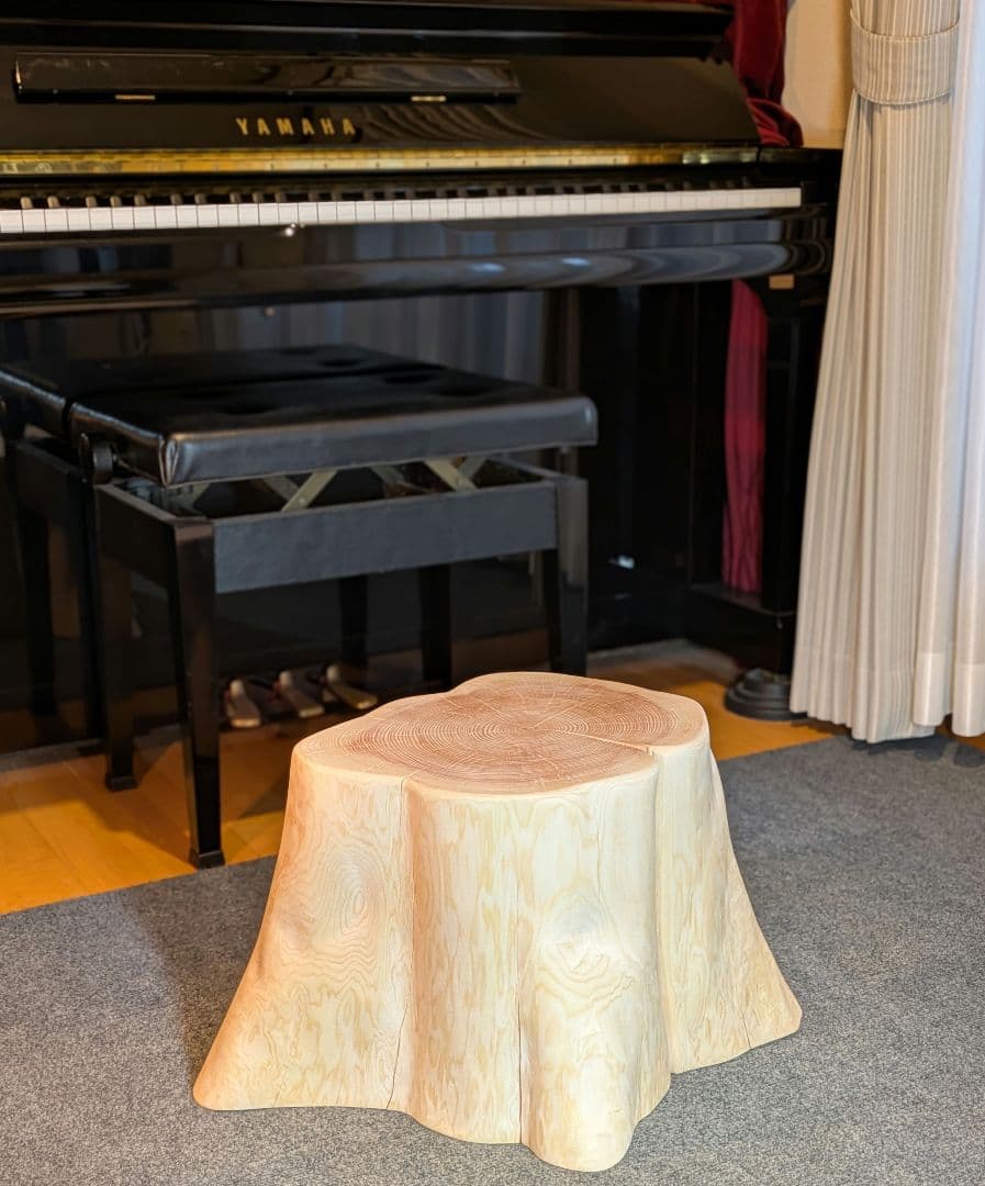 T　檜　切り株　椅子　スツール　テーブル　高さ約30.5㎝