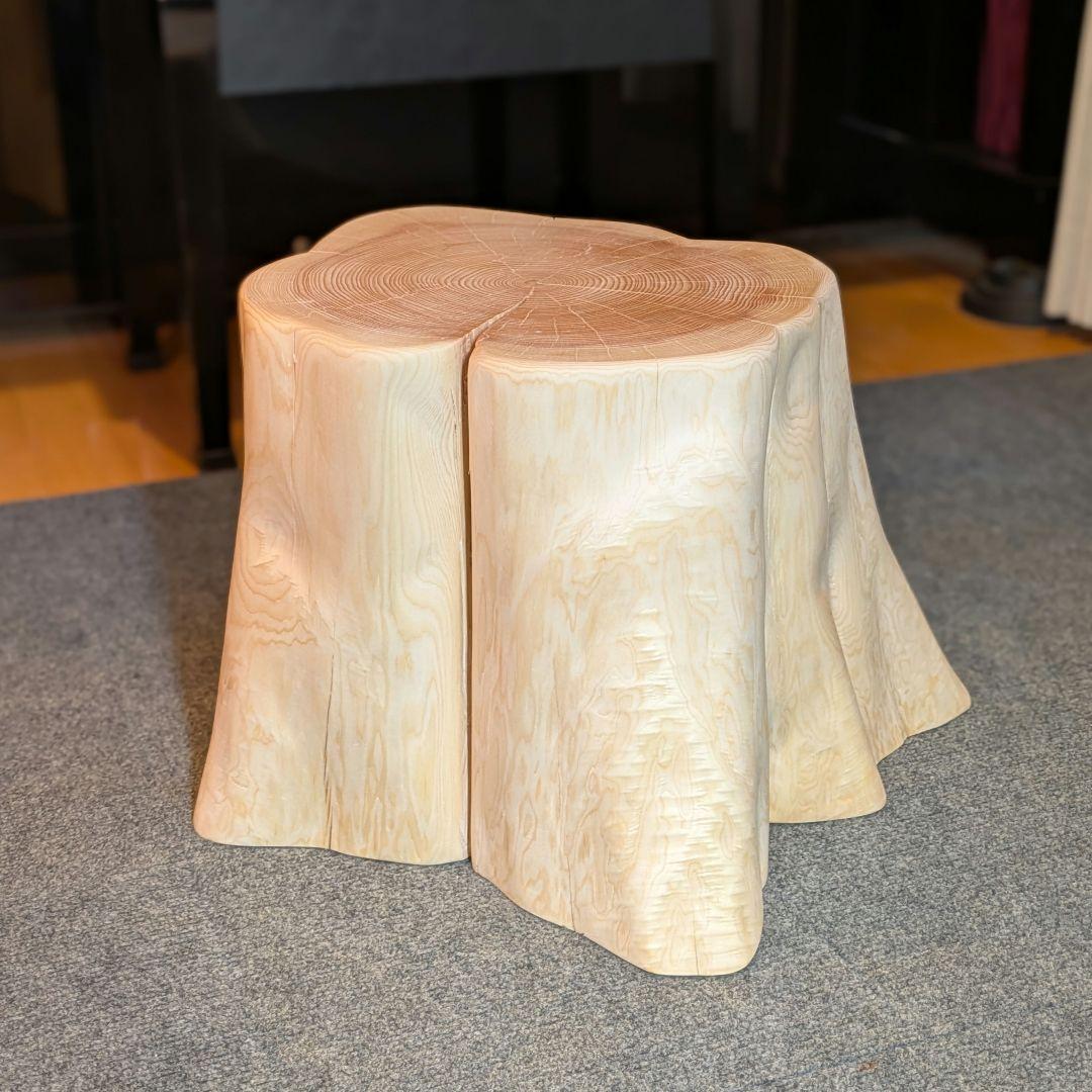 T　檜　切り株　椅子　スツール　テーブル　高さ約30.5㎝