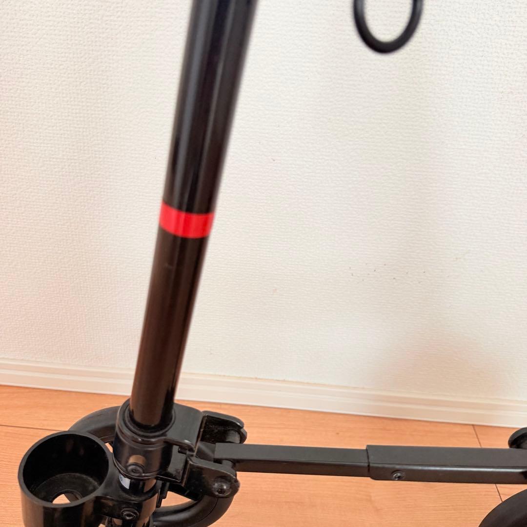 フジホーム ハンドレールステッキII ブラック タイヤ付き杖 歩行器