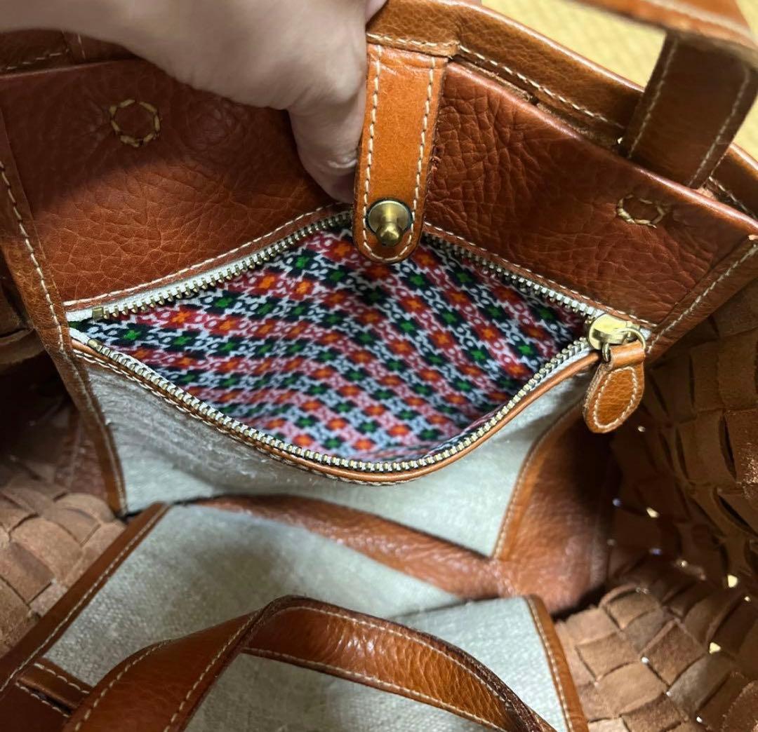 style craft レザー編み込み トートバッグ　南埜製鞄 ハンドメイド