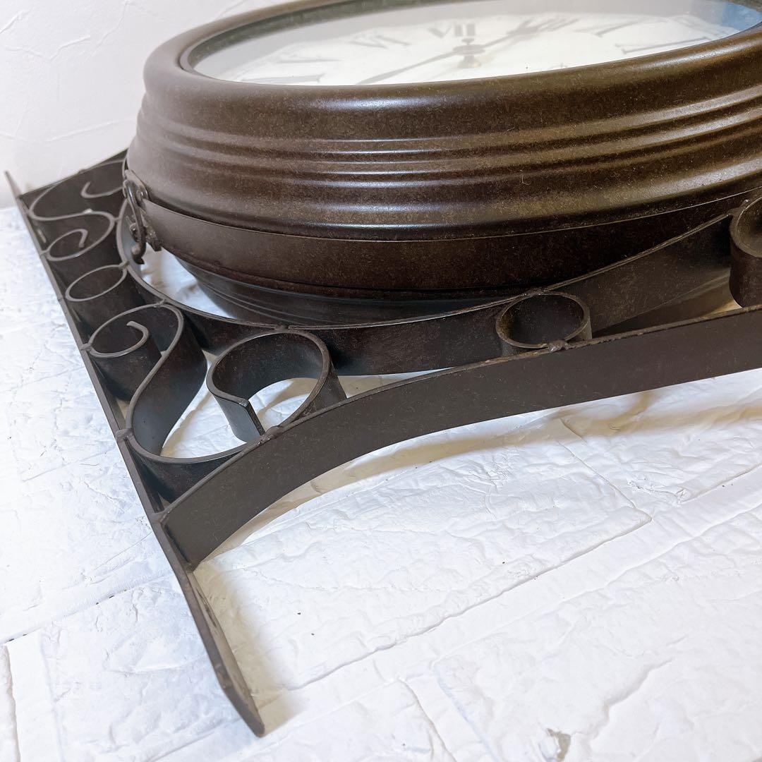 ギリシャ文字　両面壁掛け時計 アンティーク調 ブラケット時計