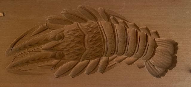 古道具　木型　干菓子　伊勢海老（大）全長約26cm