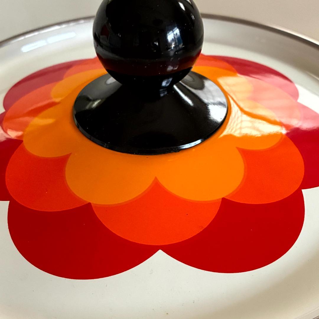 昭和レトロ マルビシ ホーロー フィオーレ 花柄 両手鍋 20cm 未使用品