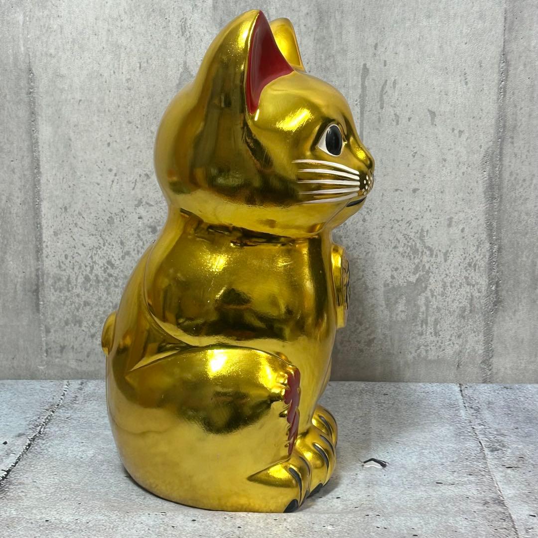 ◎金運爆上げ◎ ゴールド招き猫 黄金小判猫 特大　 38cm 縁起物 左手上げ