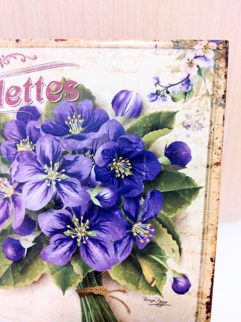 フランス Tourrettes−sur−Loup スミレ村 陶板画 タイル画