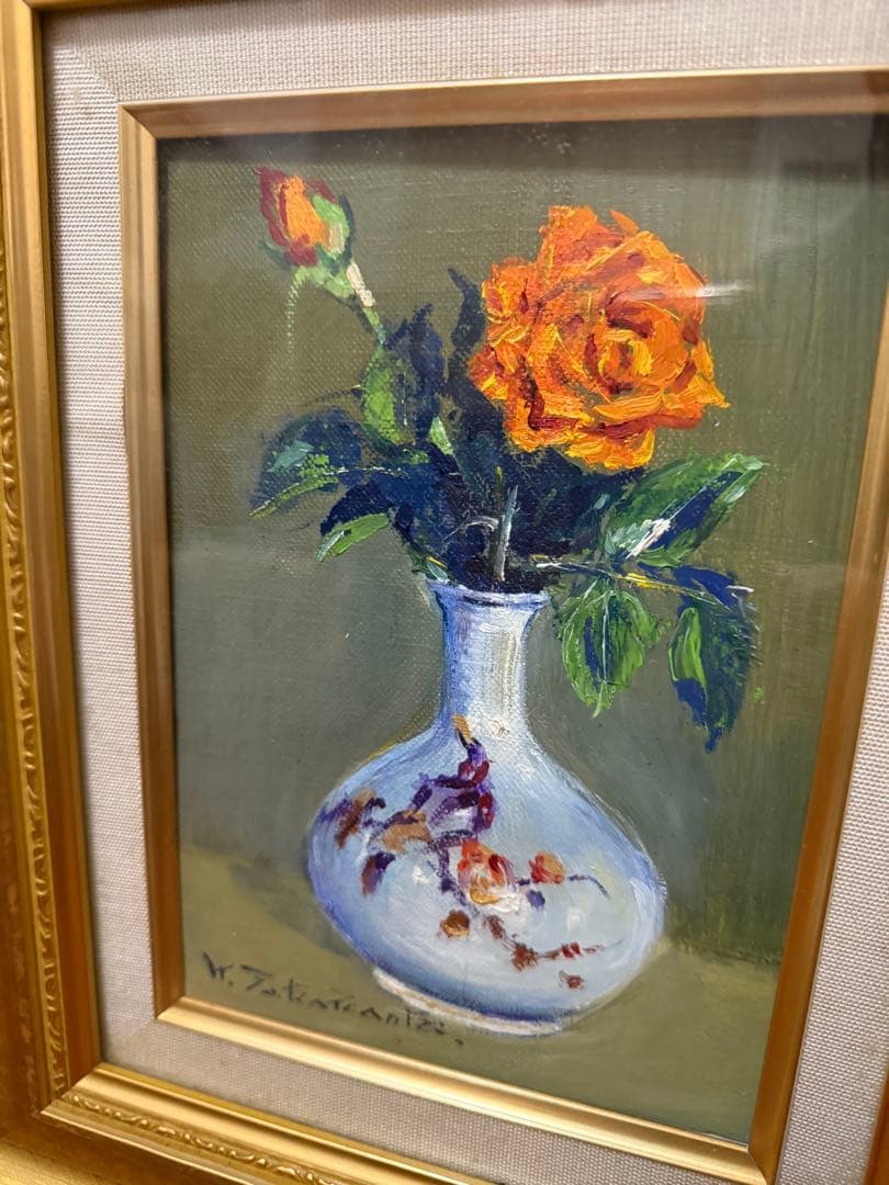 17.「花（バラ）」髙橋一善 油絵