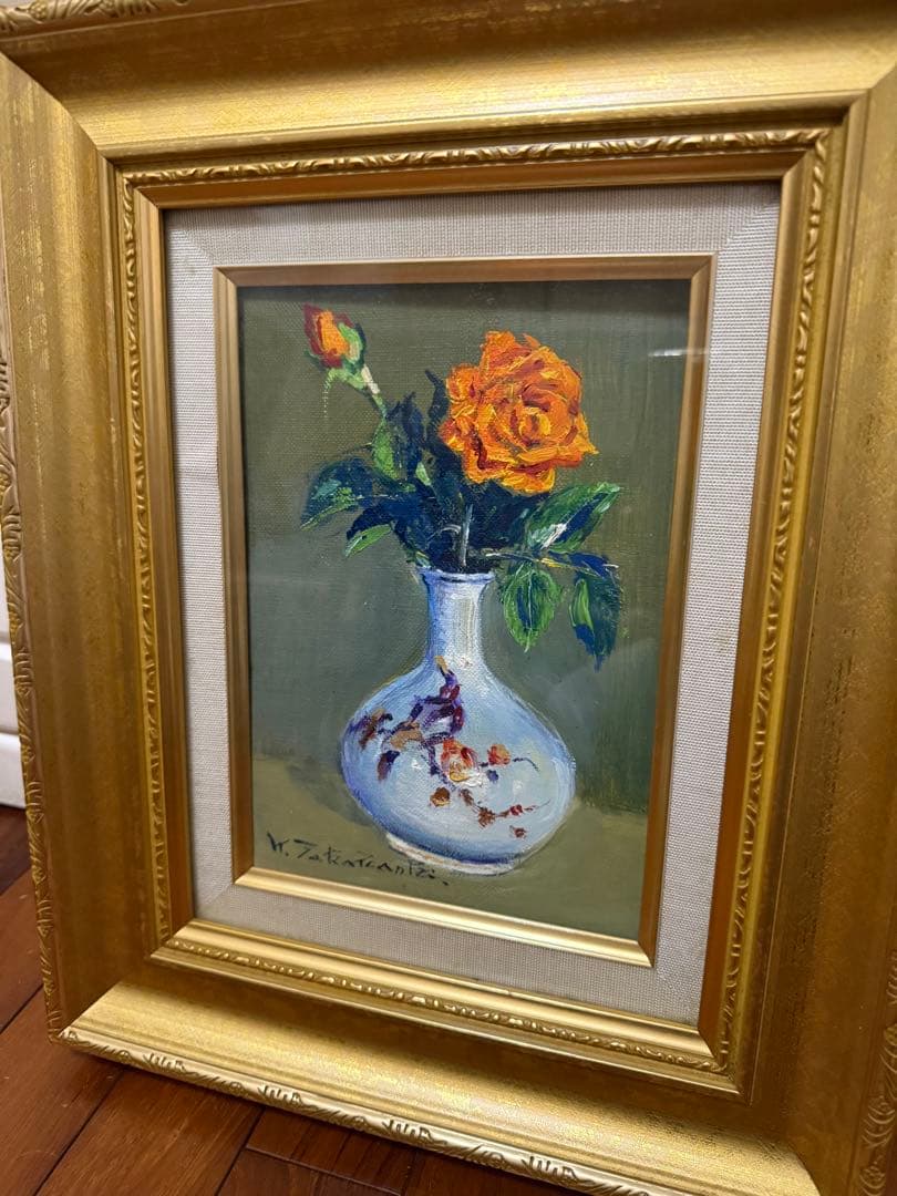 17.「花（バラ）」髙橋一善 油絵