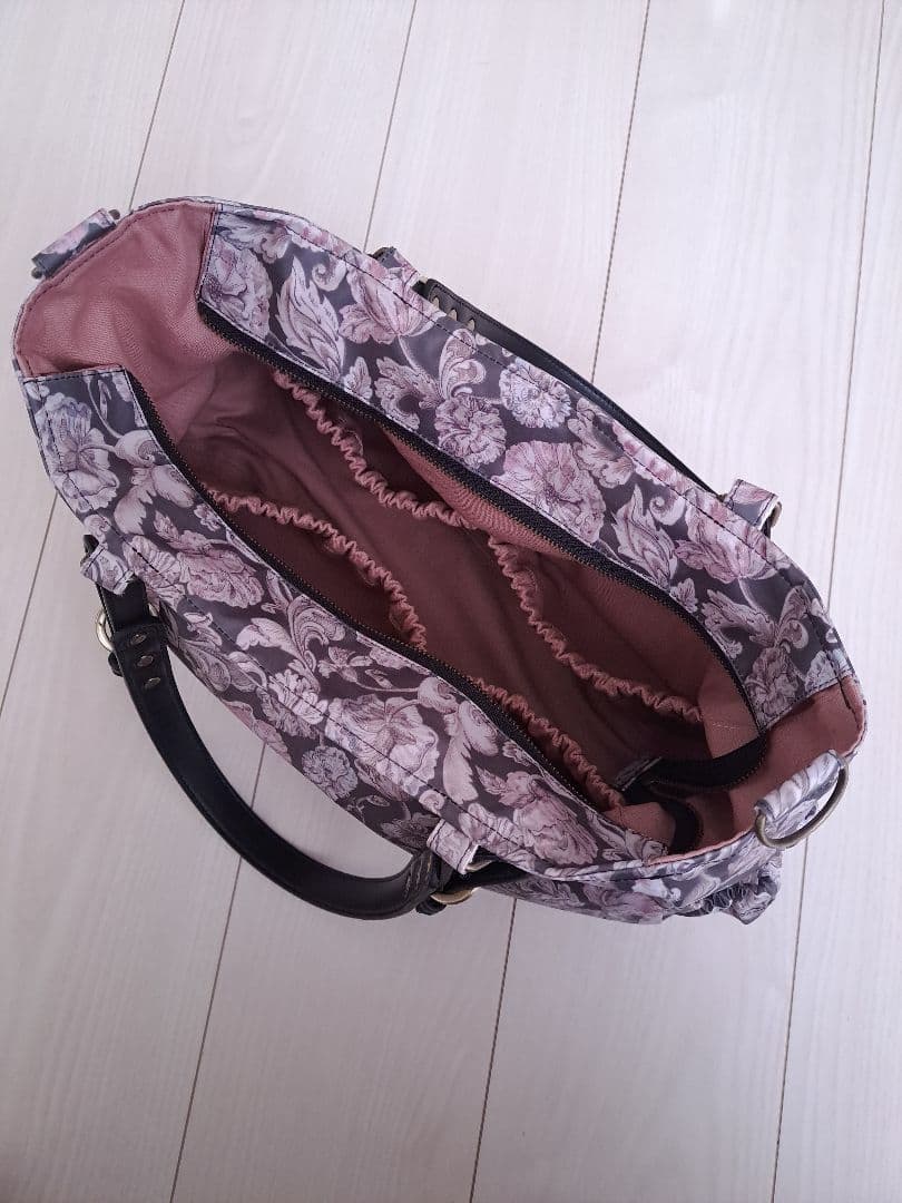 タック入り通勤Bag　共布ショルダー紐付お買い得♪　アレキサンダーマーブル