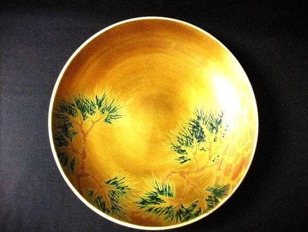 四代三浦竹軒 （竹泉） 金襴手 松図 陶鉢 京焼 清水焼 美品 逸品