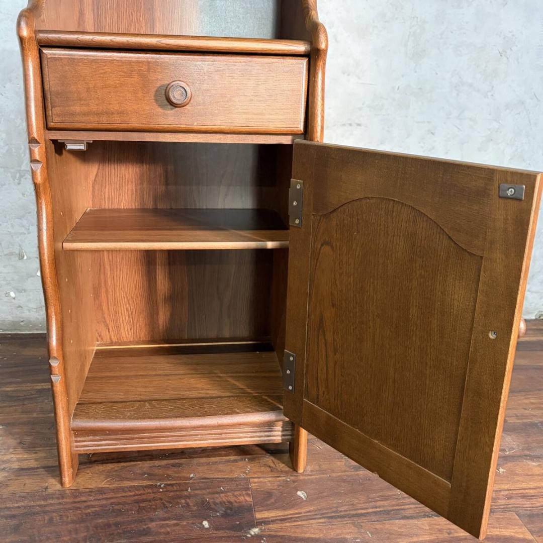 カリモク 電話台 飾り台 キャビネット 収納 ラック 木製 中古 家具