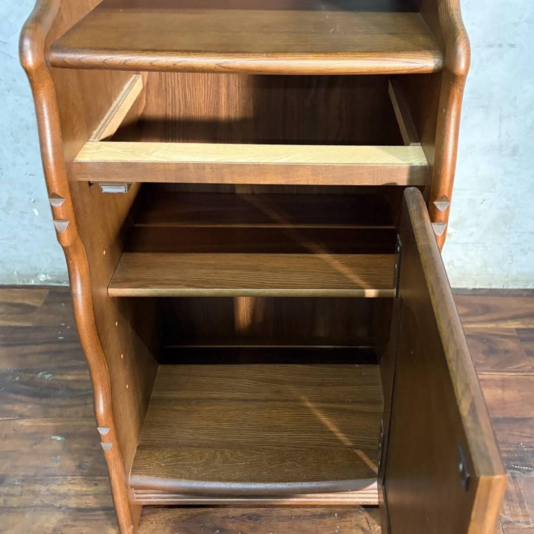 カリモク 電話台 飾り台 キャビネット 収納 ラック 木製 中古 家具