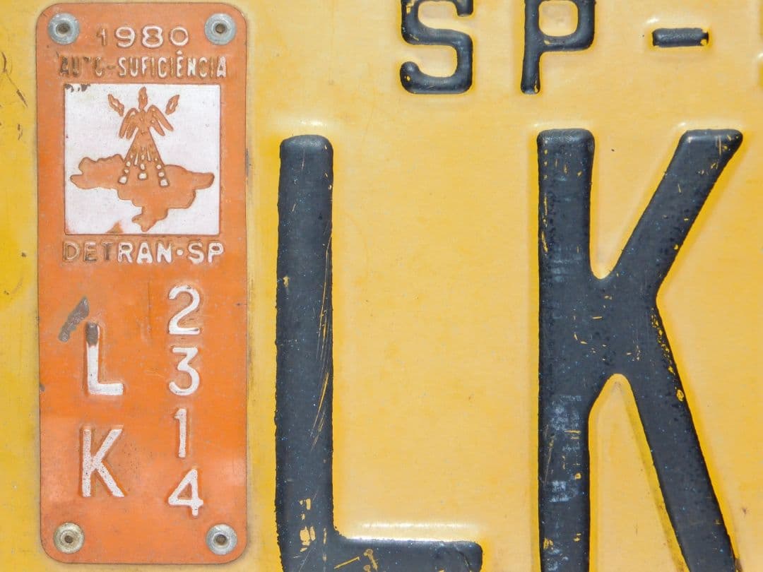 【激レア品放出】本物 1980年ブラジル国サンパウロ州ナンバープレート　#超貴重