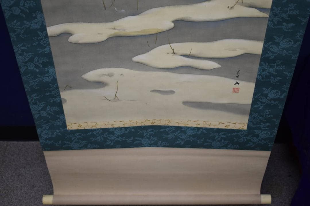 真作/萓山/雪景山水図/布袋屋掛軸HH-282 - メルカリ