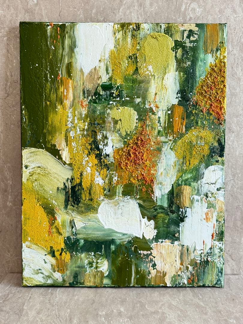 アクリル画テクスチャーアートno.105抽象画キャンバスアートパネル秋