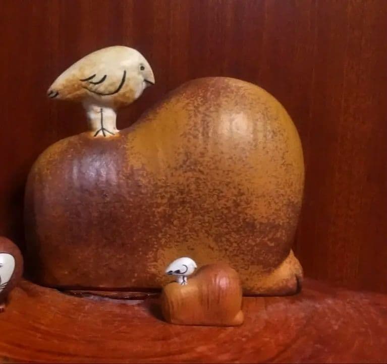 リサラーソン ライオンウイズバード 大小２点セット 北欧 美品