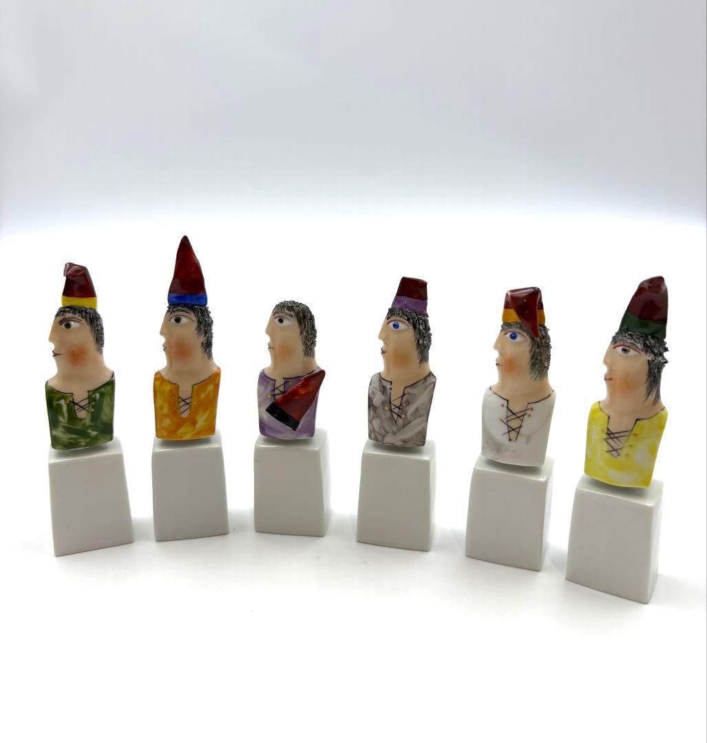 希少　マイセン オルフ・フィーバー　劇場　人形　ドワーフ6人衆　双剣マーク　6体