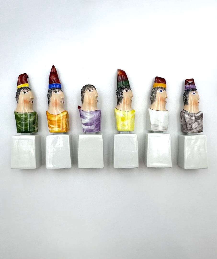 希少　マイセン オルフ・フィーバー　劇場　人形　ドワーフ6人衆　双剣マーク　6体