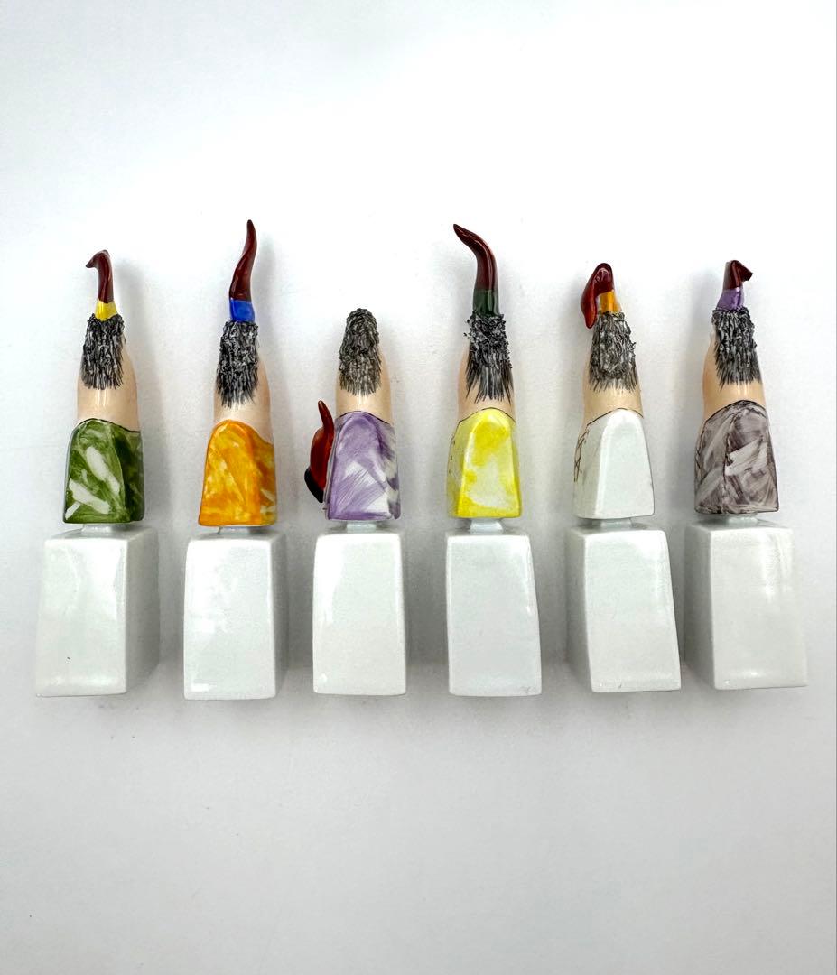 希少　マイセン オルフ・フィーバー　劇場　人形　ドワーフ6人衆　双剣マーク　6体