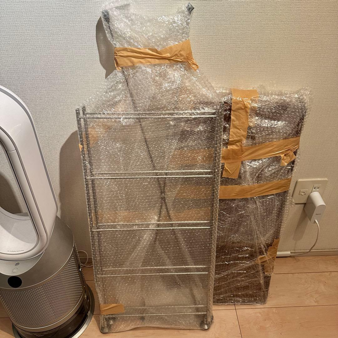 【東京手渡しのみ】無印　ステンレスユニットシェルフ ワイド 小　ウォールナット