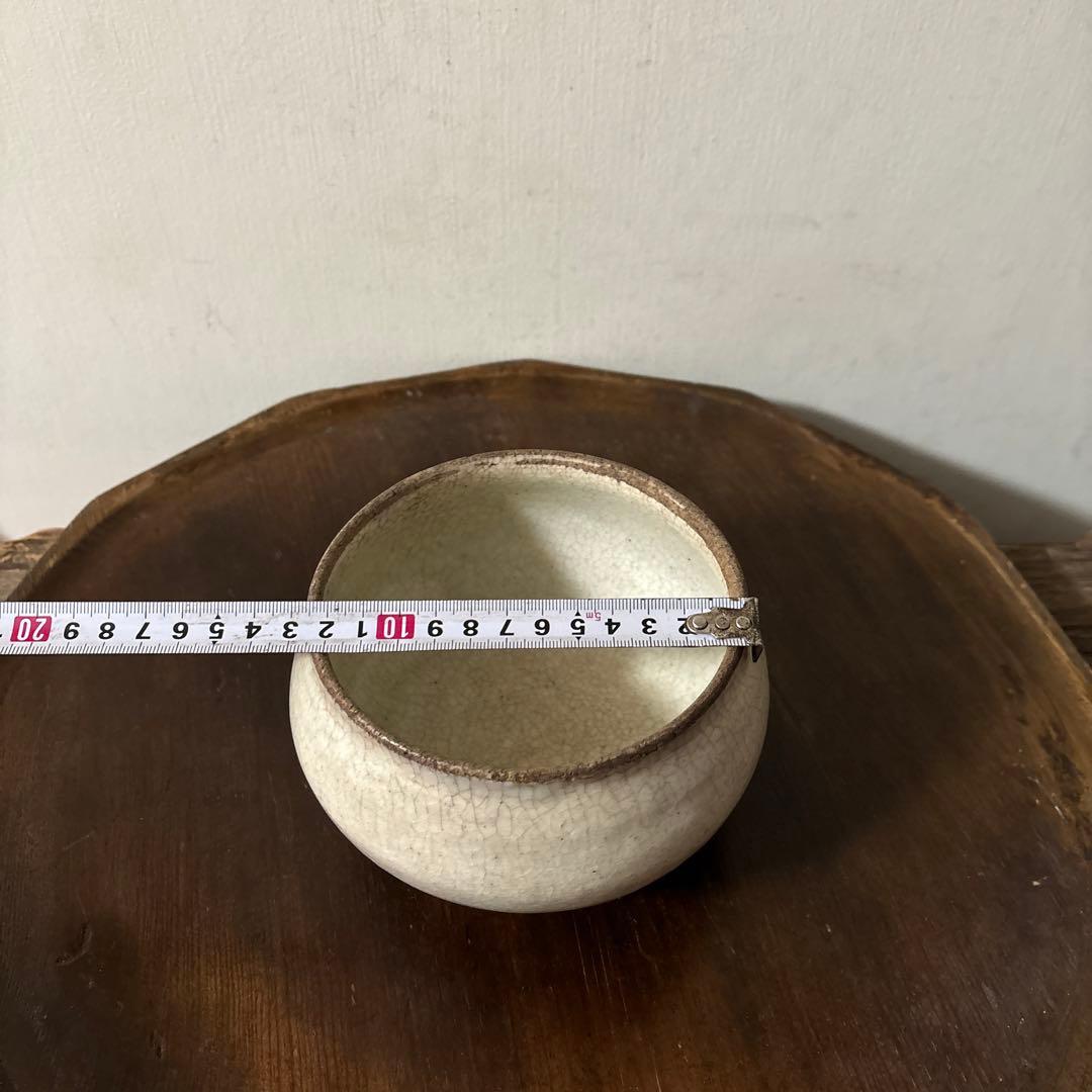 古い丸壷 白釉 塩笥壺 韓国骨董.アンティーク.古民芸.検:立原正秋.白磁