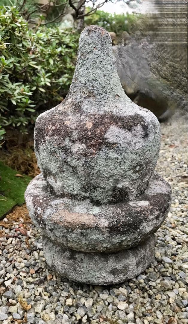 【昔の石灯篭宝珠・天然石・オブジェ・関守石・オーナメント】庭石・置物・石材