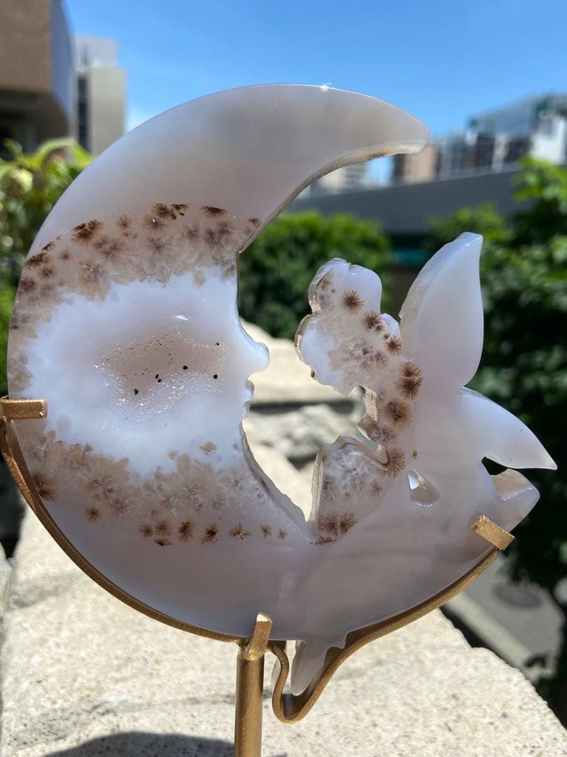 瑪瑙妖精！月⭐️デンドリック共生⭐️ キラキラジオード⭐️R 62 台座付き