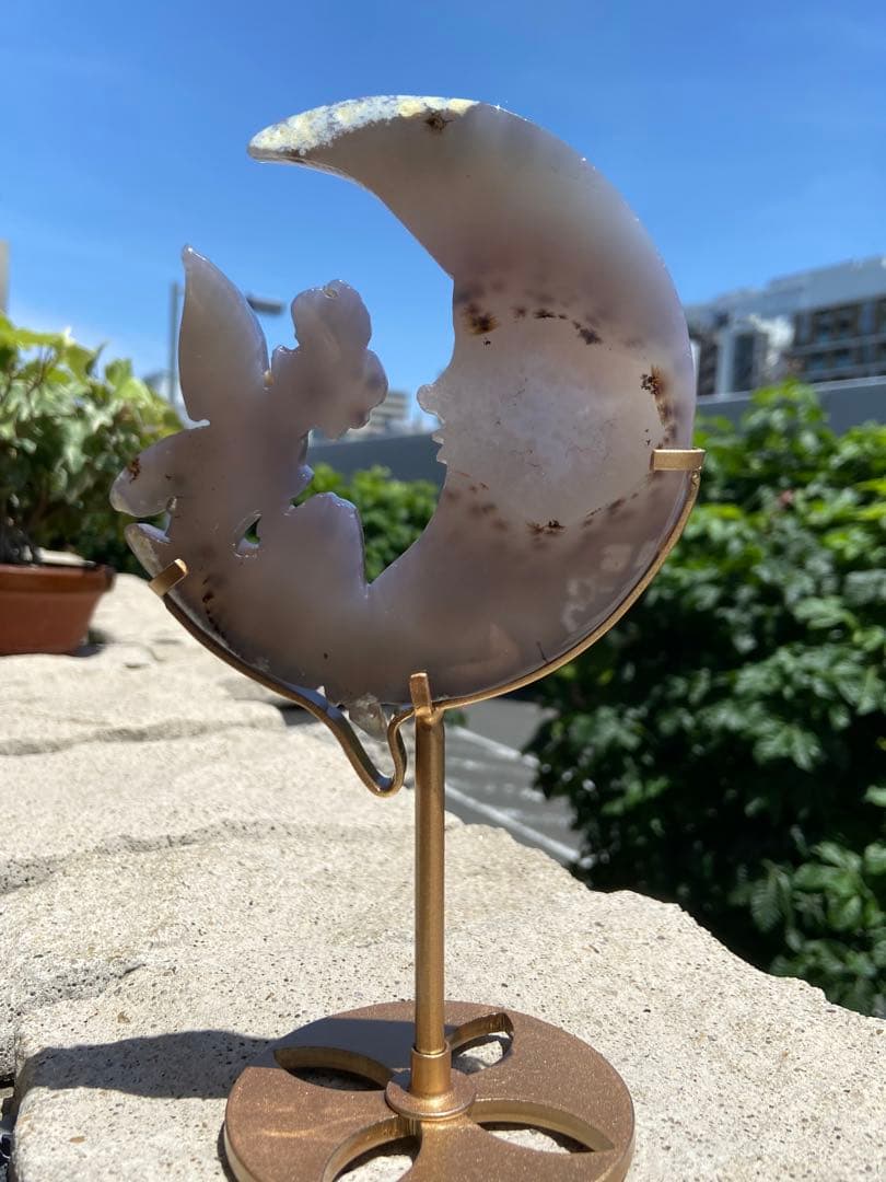 瑪瑙妖精！月⭐️デンドリック共生⭐️ キラキラジオード⭐️R 62 台座付き