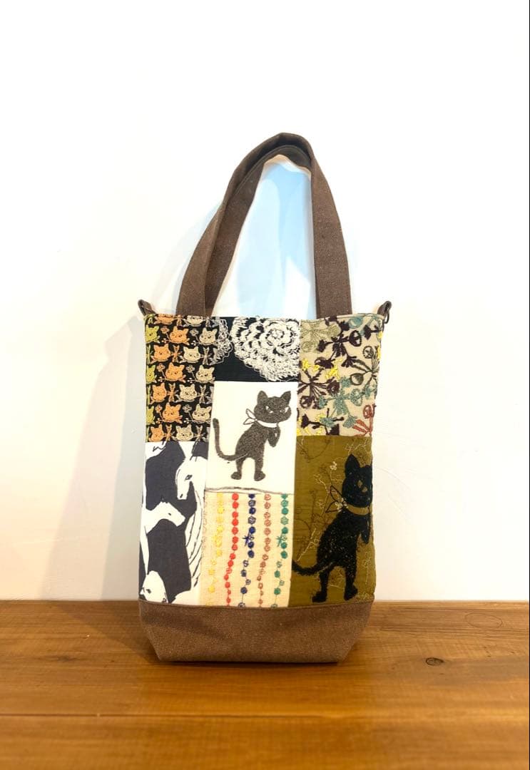 pjcクロッチくんhandmade パッチワークトートバッグ　ミナペルホネン