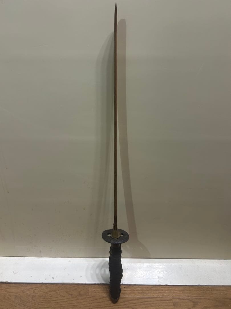 【骨董】脇差し 刃無し 拵え 金着せハバキ