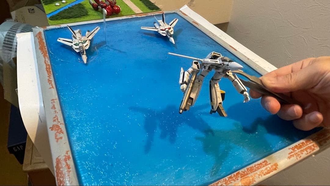 進行中　うえも様　バルキリー水上戦闘　ジオラマ