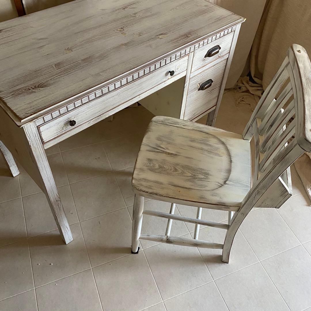 jon living 北欧　シャビーシック　片袖デスク　デスク　机　ドレッサー