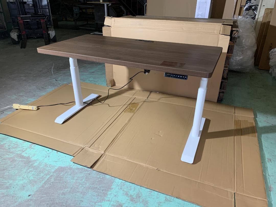 電動昇降デスクコンセント付き厚型天板幅140cmEHD-U1470MWH/DBR