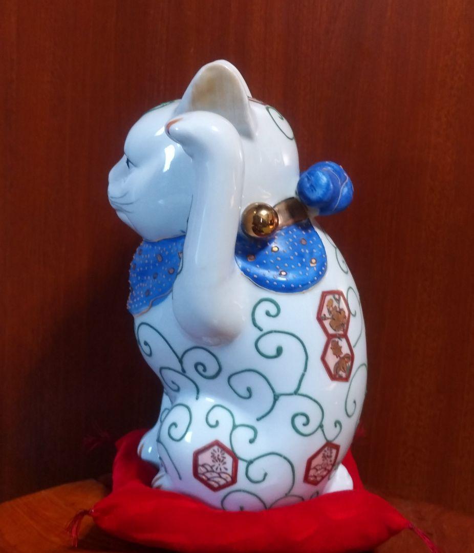 伊万里焼 招き猫 アンティーク 左手上げ 美品