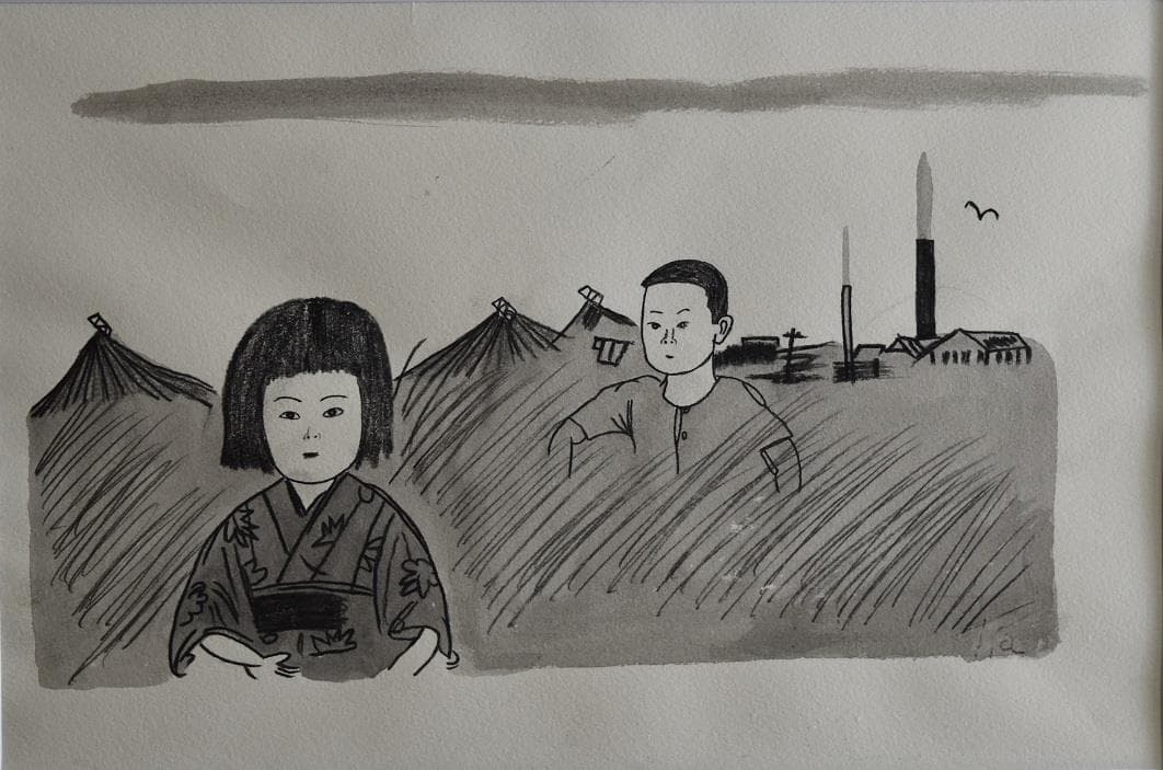 掘り出し、稀少作品　風間　完　挿絵作家・洋画家肉筆