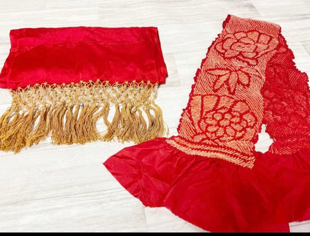 一度着用レトロ柄着物と長襦袢を使った7歳振袖セット - メルカリ