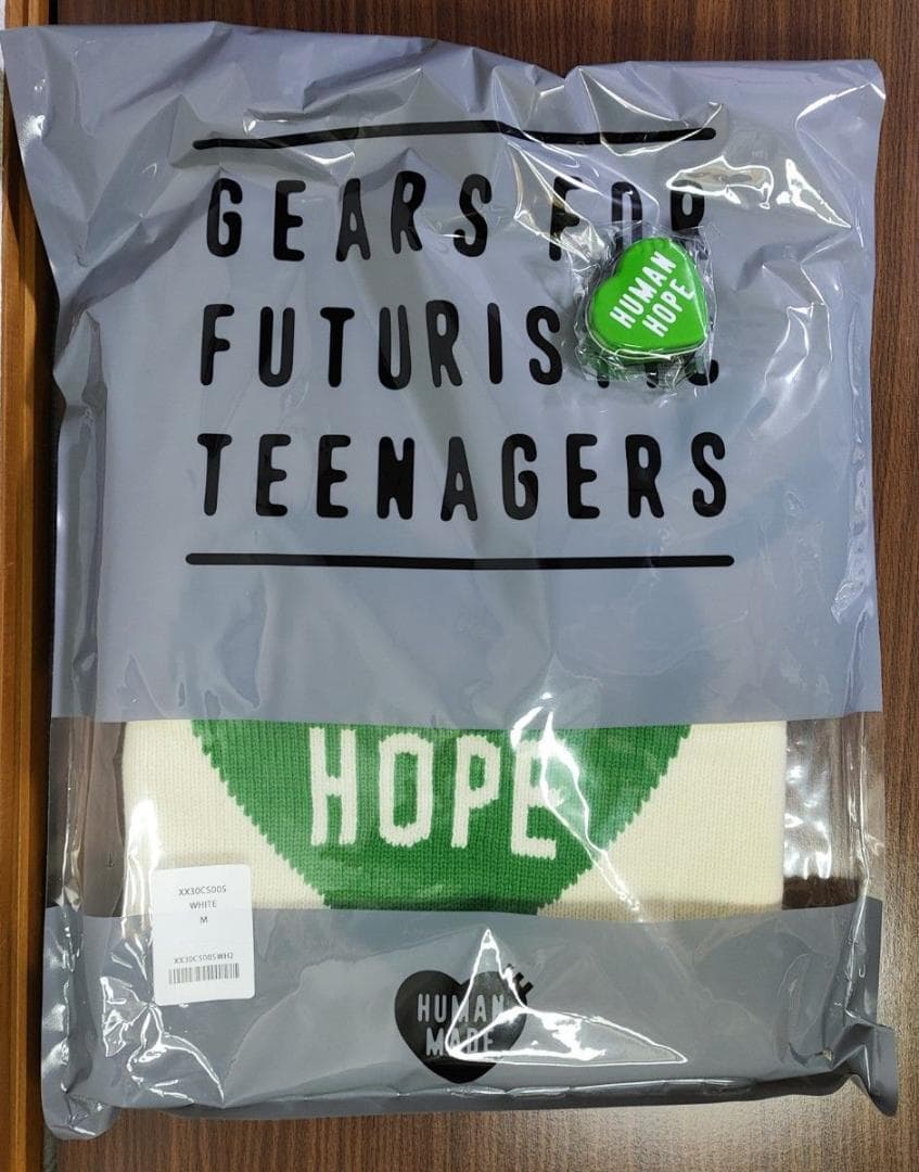 HUMAN HOPE HEART KNIT SWEATER WHITE Mサイズ