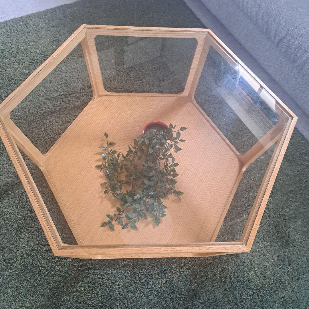 桜屋工業　CHERRY センターテーブル 六角形ガラス