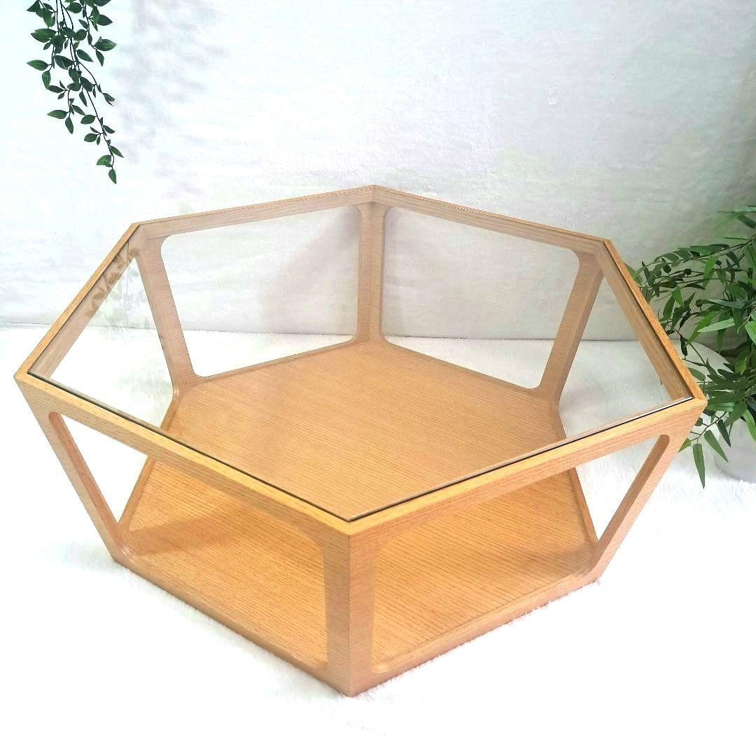 桜屋工業　CHERRY センターテーブル 六角形ガラス