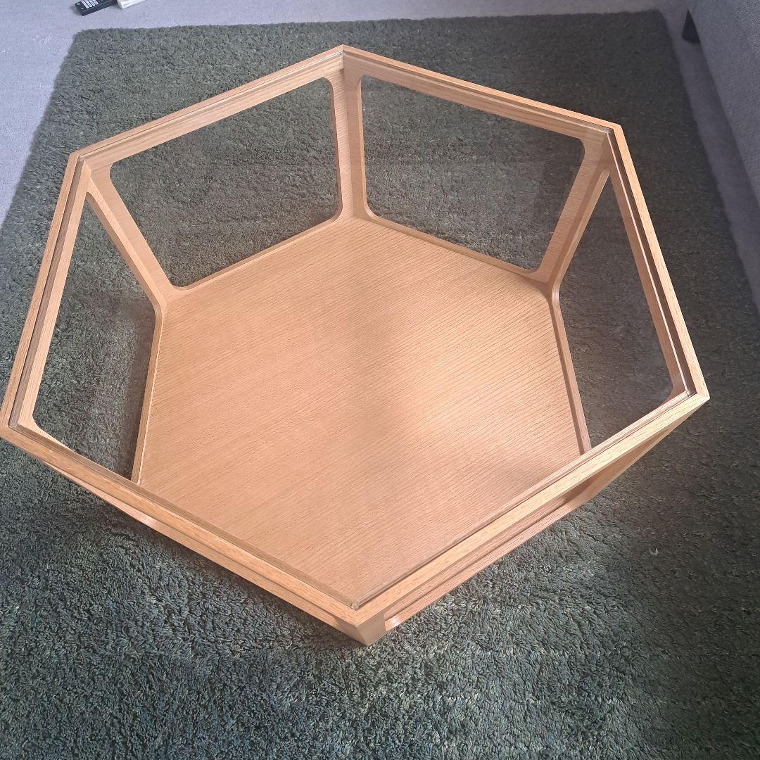 桜屋工業　CHERRY センターテーブル 六角形ガラス