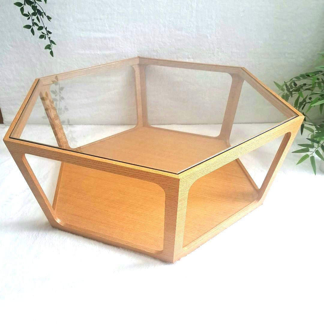 桜屋工業　CHERRY センターテーブル 六角形ガラス