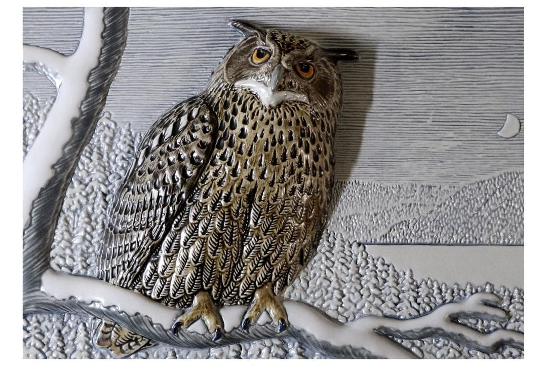 ジイ・ガントフタ 陶板 フクロウ ヴィンテージ