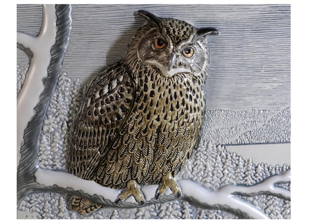 ジイ・ガントフタ 陶板 フクロウ ヴィンテージ