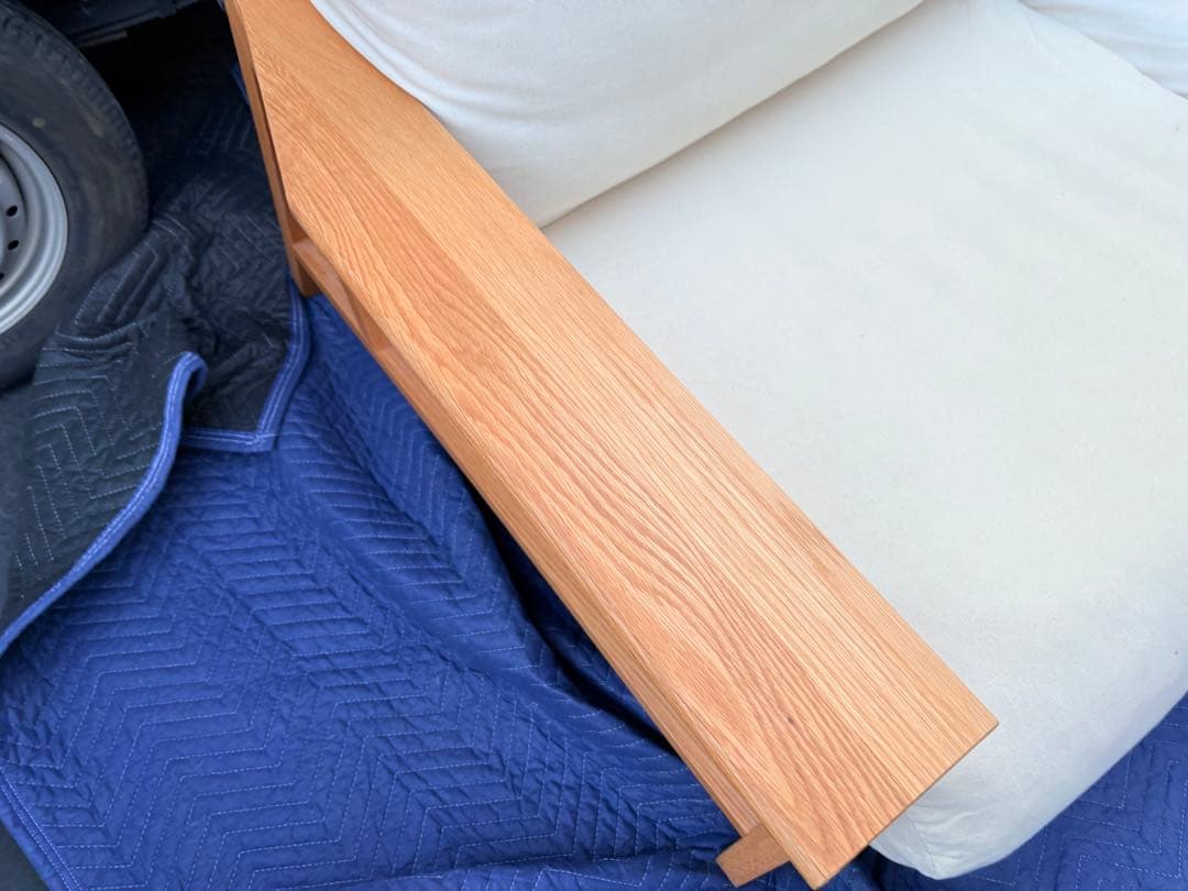 無印良品 2.5シーター ソファ フェザーポケットコイル オーク材フレーム