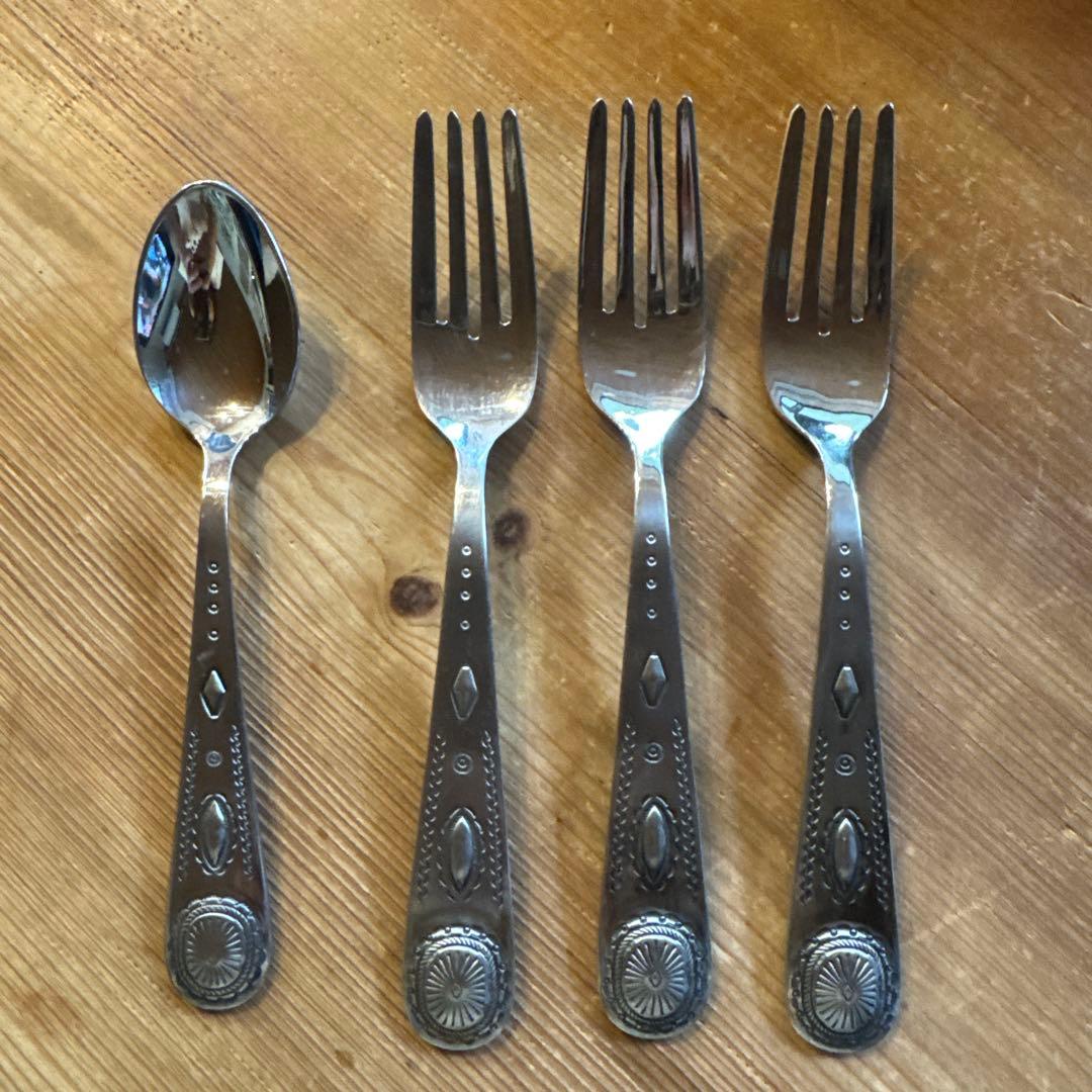 ナバホシリーズ　コンチョ　ラルフローレン　サラダフォーク3とコーヒースプーン1