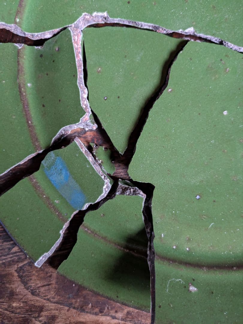 金継ぎ用】【未使用】楠田純子 カルテットグリーン リム八寸皿 - メルカリ