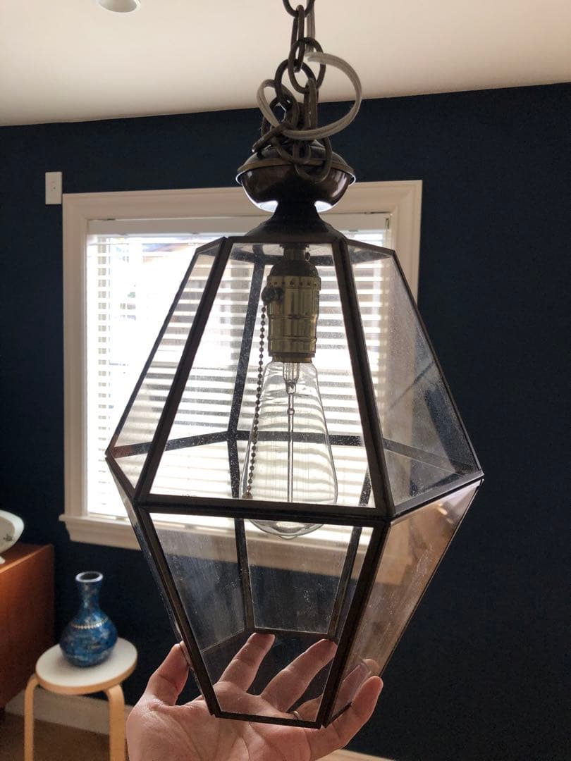 ペンタゴンシーリングライト２セット　多面体型ガラスペンダントライト