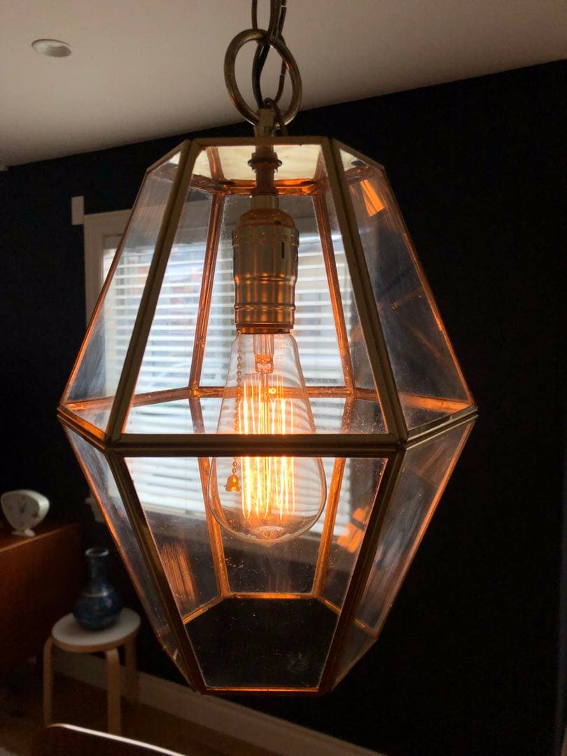 ペンタゴンシーリングライト２セット　多面体型ガラスペンダントライト